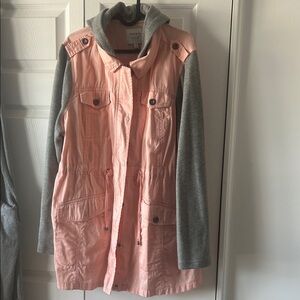 Torrid Utility Jacket in Pink and Gray